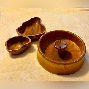 Vintage Wooden Bowl Set